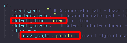 ﻿default_theme and oscar_style highlighted in settings.yml.